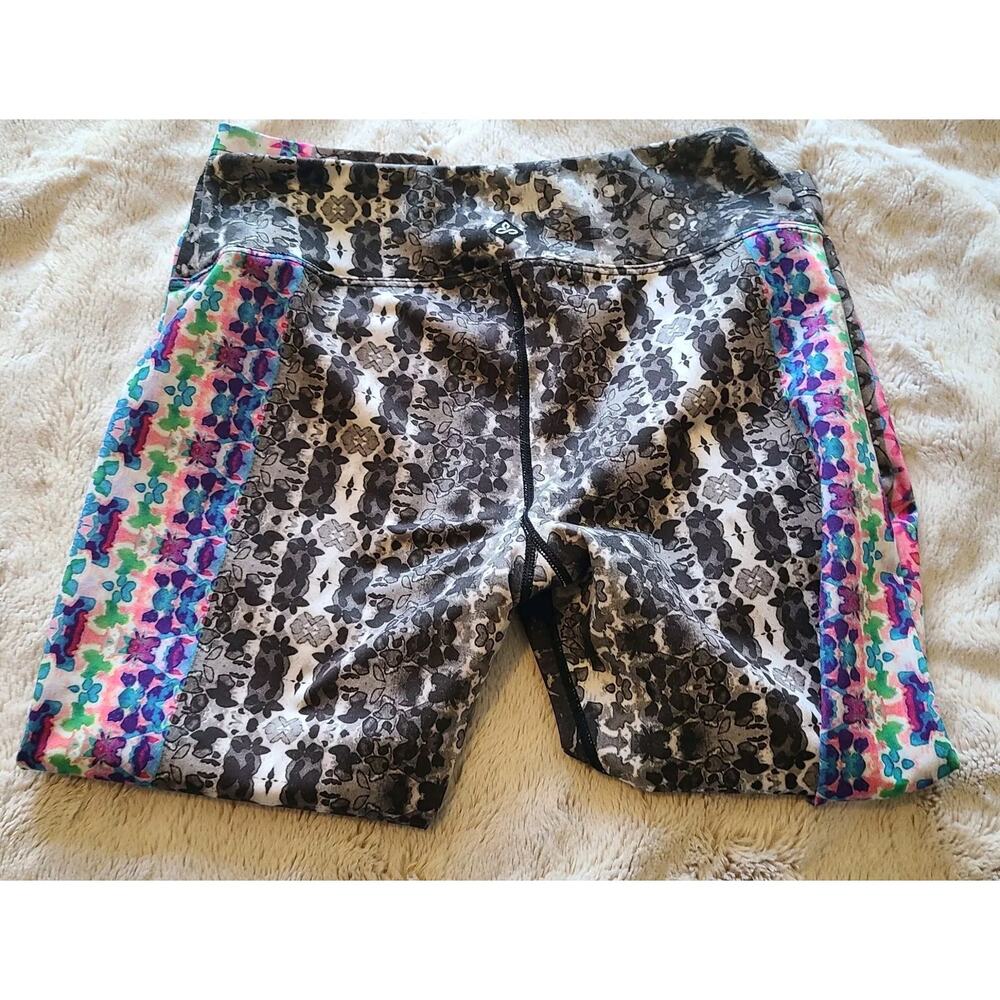 Prana Pants Women Small Rainbow Floral Straight Pocket Pull On Stretch Yoga - Picture 4 of 4